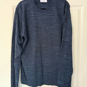 Old Navy Men's Heathered Navy Crewneck Sweater